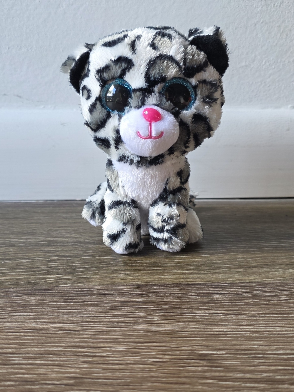 Plush Snow Leopard Stuffed Animal - White and Black